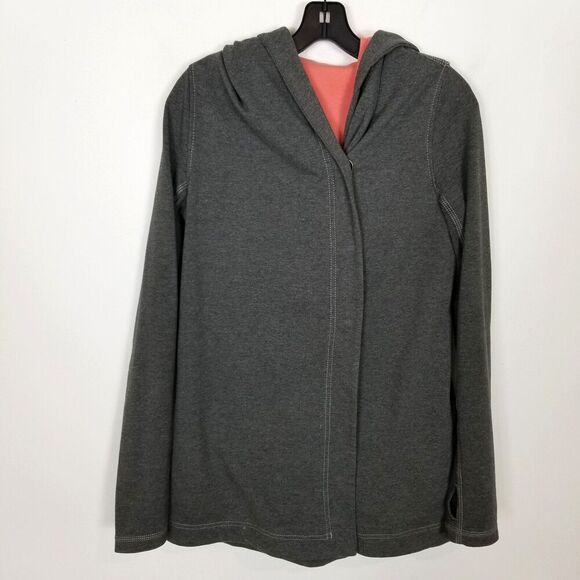 Lululemon Women's Awareness Wrap Jacket with Hood Sz 4 Snap Gray Pink Athletic - Picture 1 of 9
